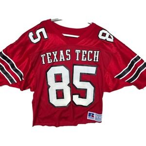 Vintage Texas Tech Football Jersey Mens Large Red NCAA Russell Athletic 85 90s